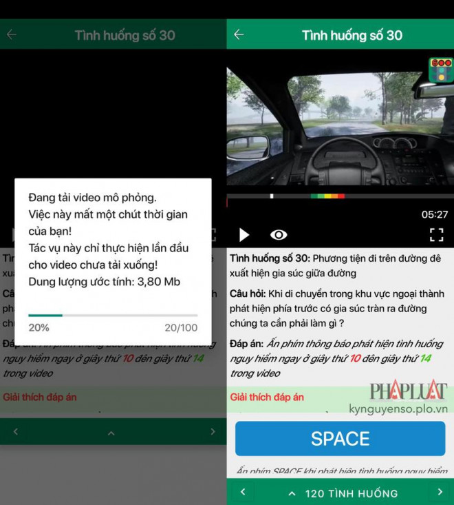 Thi 120 câu mô phỏng lái xe ngay tại nhà. Ảnh: MINH HOÀNG