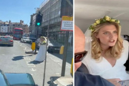 Bạn trẻ - Cuộc sống - Clip: Gặp cô dâu “bối rối” trên phố, người đàn ông có hành động tuyệt vời