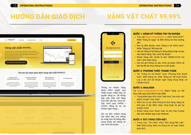 Hướng dẫn giao dịch mua - bán vàng truyền thống ngay trên app và website của Golden Fund