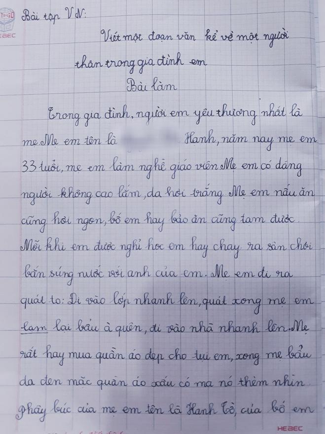 Bài văn tả người thân siêu lầy lội của cậu bé lớp 1 khiến dân mạng ôm bụng cười lăn - 1