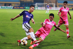 Trực tiếp bóng đá Hà Nội - Sài Gòn: Quốc Chí bị Tấn Trường cản phá (V-League) (Hết giờ)