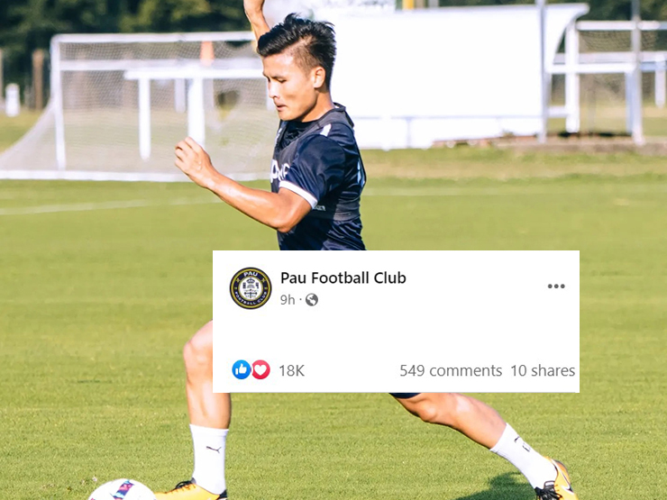 Hình ảnh mới nhất Quang Hải tại Pau FC: Ngôi sao số 1 ĐT Việt Nam nhận ”bão” like