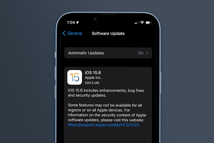 iOS 15.6 có thể được cập nhật thông qua ứng dụng Settings trên các iPhone tương thích.