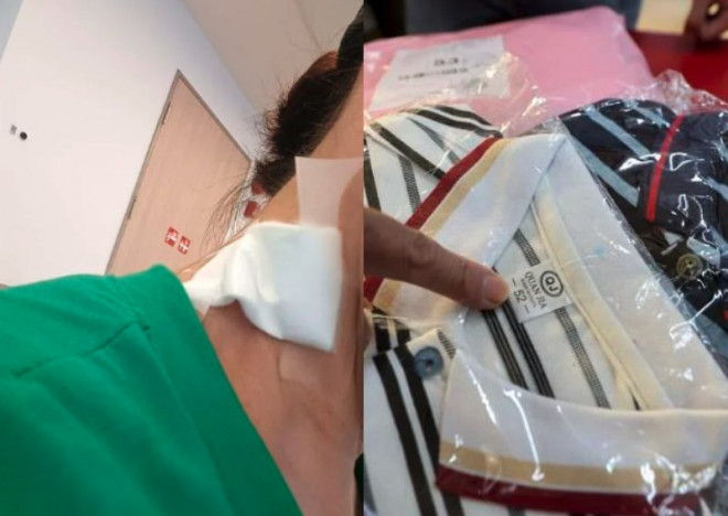 Phát hiện áo sai màu và nhãn hiệu, người đàn ông "động tay động chân" khiến nữ shipper phải đến bệnh viện vì quá đau. Ảnh:&nbsp;Shin Min Daily News