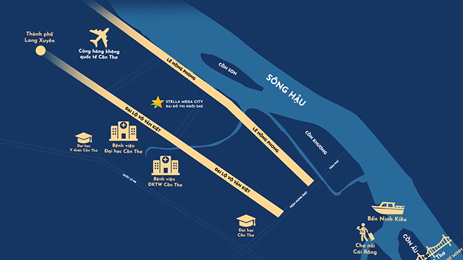 Dự án Stella Mega City Cần Thơ có vị trí vô cùng đắc địa