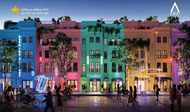 Các shophouse thiết kế tinh tế, đầy sáng tạo của khu đô thị Stella Mega City.