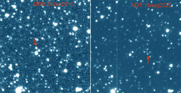 Hình ảnh ngôi sao lùn nâu bí ẩn xuất hiện trong các kính thiên văn - Ảnh: Astronomy &amp; Astrophysics