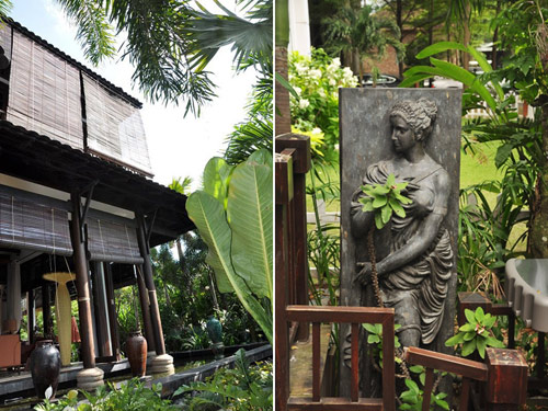 Khuôn viên ngoài trời chính là không gian quây
quần, thư giãn của gia đình cô.