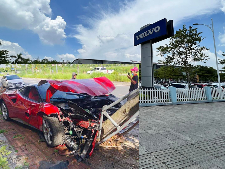Siêu xe Ferrari bị tai nạn bẹp rúm ở Long Biên: Volvo Hà Nội nói gì?