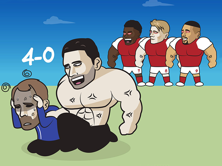 Tranh vui - Ảnh chế: HLV Tuchel run rẩy khi Chelsea bị Arsenal vùi dập kinh hoàng