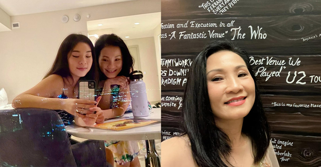 Nghệ sĩ Hồng Đào hạnh phúc bên con gái Út