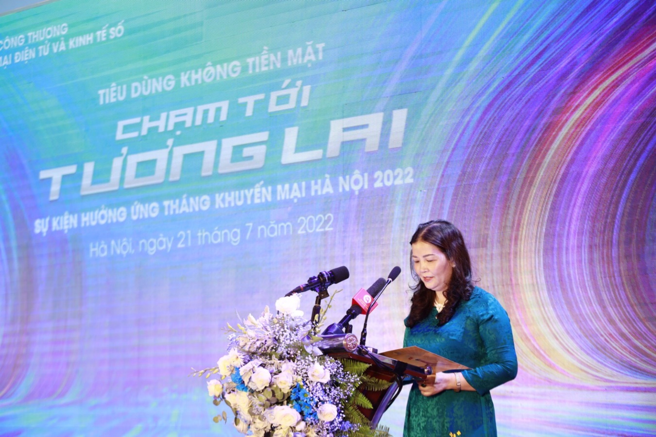 Bà Trần Thị Phương Lan, Quyền Giám đốc Sở Công Thương Hà Nội phát biểu tại sự kiện.