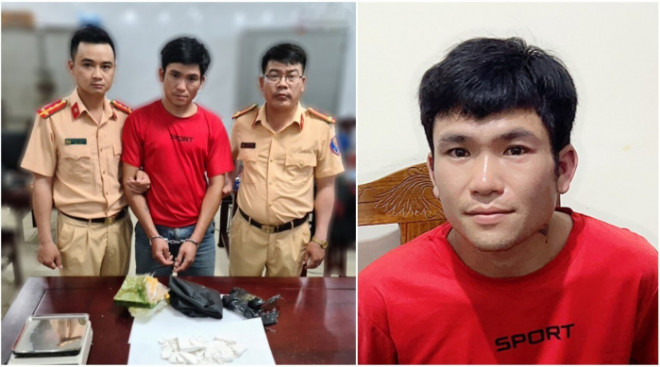 Đối tượng Lữ Văn Thần cùng tang vật tại cơ quan Công an (Ảnh C.A)