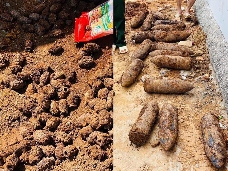 Tin tức trong ngày - Hơn 1 tấn đầu đạn pháo và hàng trăm kg vỏ lựu đạn được phát hiện khi đào móng nhà