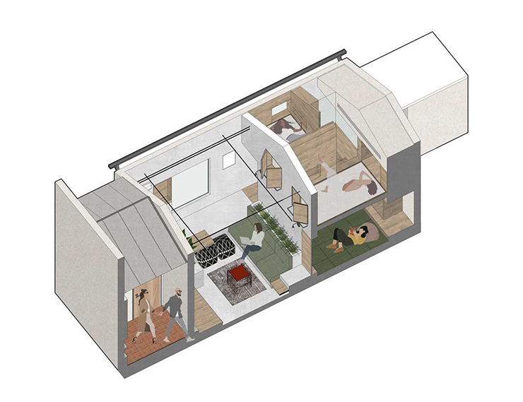 Bản vẽ 3D của căn nhà.
