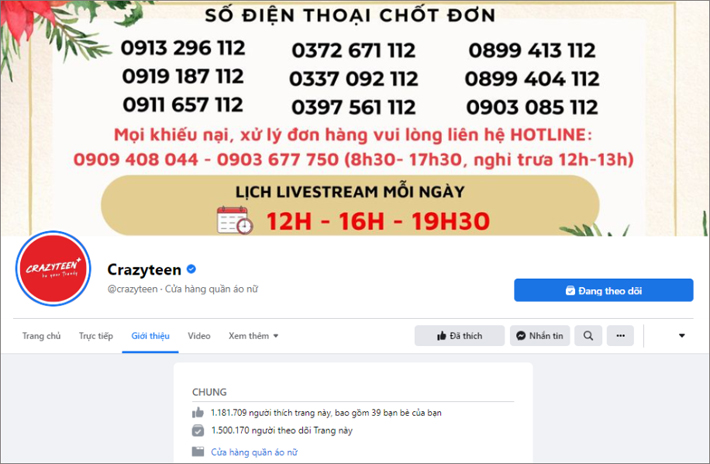 Hiện tại, page Crazyteen đã phát triển với hơn 1,5 triệu người follow và theo dõi fanpage