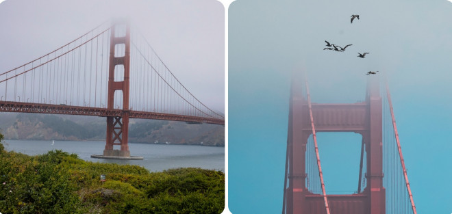 Ngắm kiệt tác kiến trúc cầu Cổng Vàng đẹp mơ màng trong sương giăng - 7