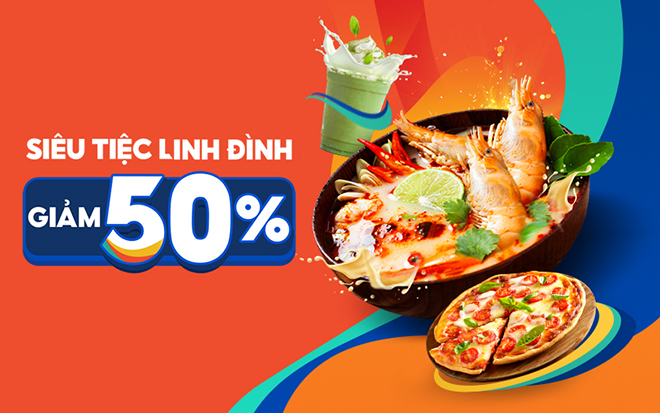 Với bộ sưu tập “Siêu tiệc linh đình, giảm 50%” bạn sẽ tha hồ order vô vàn món ăn để mở tiệc tại gia mà không phải lo “đau ví”.