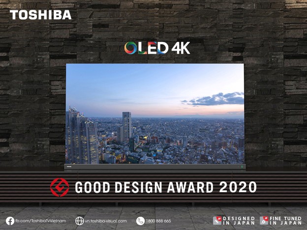 Tivi OLED 4K Toshiba đạt giải thưởng Good Design Award 2020 của Nhật Bản.