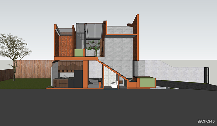Bản vẽ 3D của căn nhà

