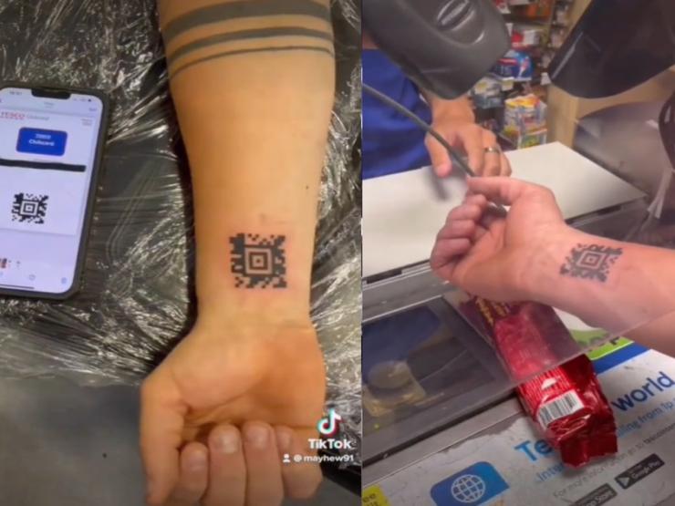 Bạn trẻ - Cuộc sống - Clip: Người đàn ông xăm mã QR Code lên tay với lý do không ngờ
