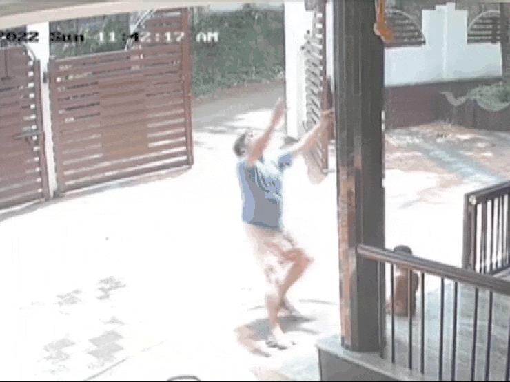 Media - Clip: Em trai rơi khỏi ban công, anh trai nhanh trí giơ tay đỡ gọn