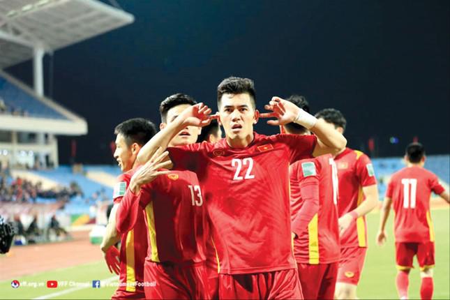 ĐT Việt Nam trong chiến thắng 3-0 trước Trung Quốc ở vòng loại World Cup 2022 Ảnh: CTV