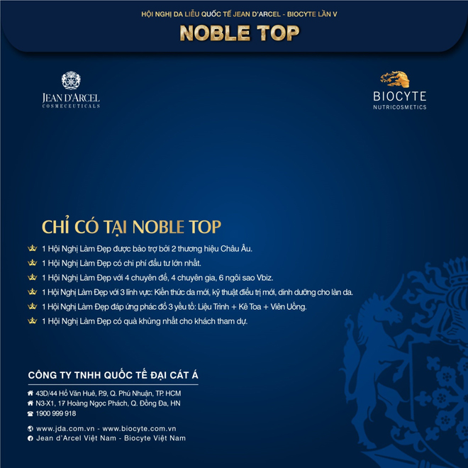 Tại sao bạn không thể bỏ lỡ hội nghị da liễu quốc tế Noble Top 2022 - 2