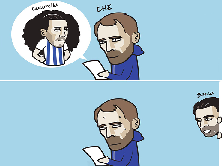 Tranh vui - Ảnh chế: Chelsea "đi chợ" trong run rẩy vì sợ Barca "cướp hàng"