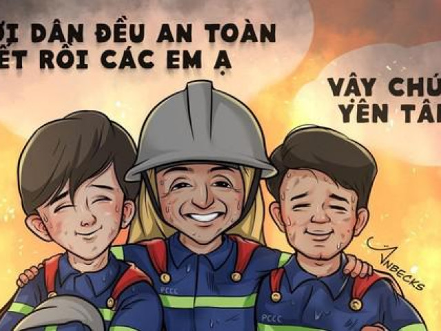 Cộng đồng mạng xúc động trước những bức tranh tri ân 3 chiến sĩ cảnh sát hy sinh khi chữa cháy