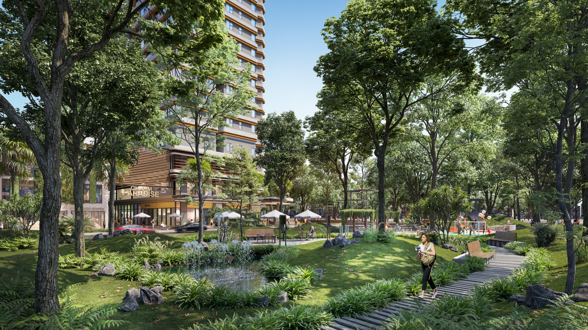 Công viên 5.000 m2 ngập tràn mảng xanh tại Charm City, không gian sống trong lành giữa lòng thành phố