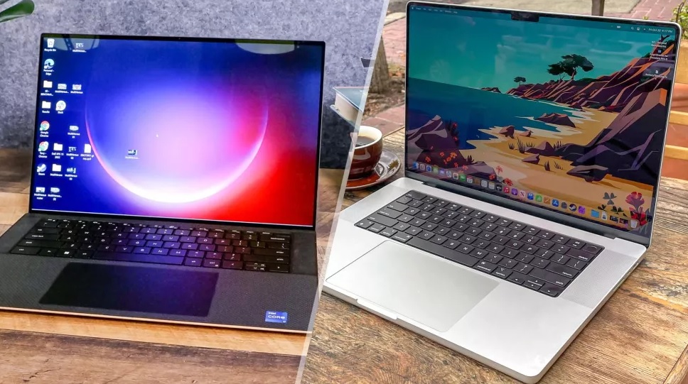 Dell XPS 15 OLED (2022) và MacBook Pro 16 inch (2021).