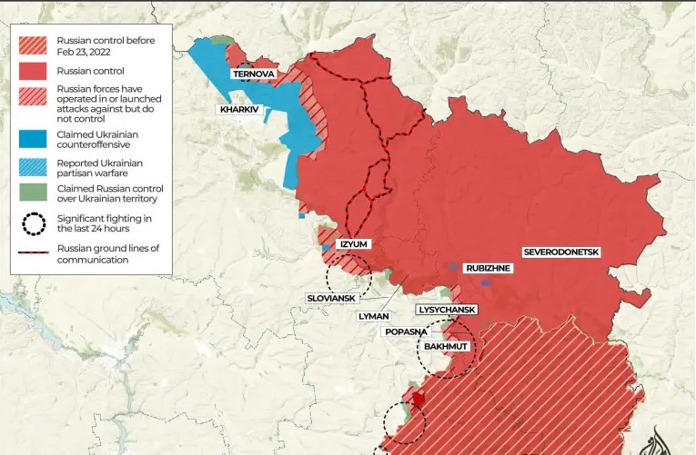Bakhmut – thành phố chiến lược nằm giáp ranh giới giữa Donetsk và Lugasnk (ảnh: Reuters)