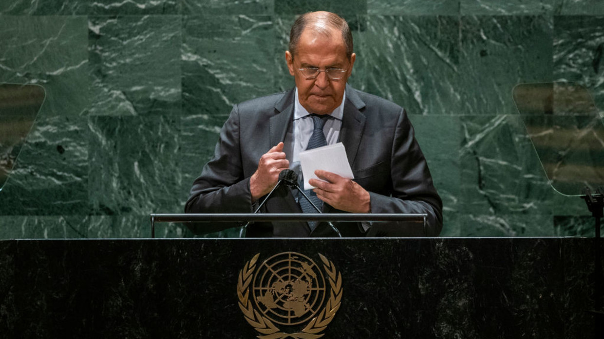 Ngoại trưởng Nga Sergei Lavrov phát biểu tại phiên họp thứ 76 của Đại hội đồng Liên Hợp Quốc vào năm ngoái.