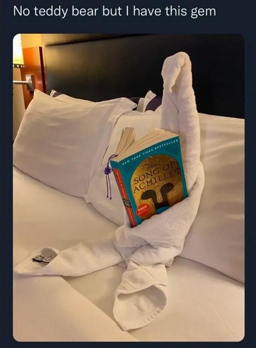 "Tôi không có gấu bông nhưng (trong phòng khách sạn) có cái này".