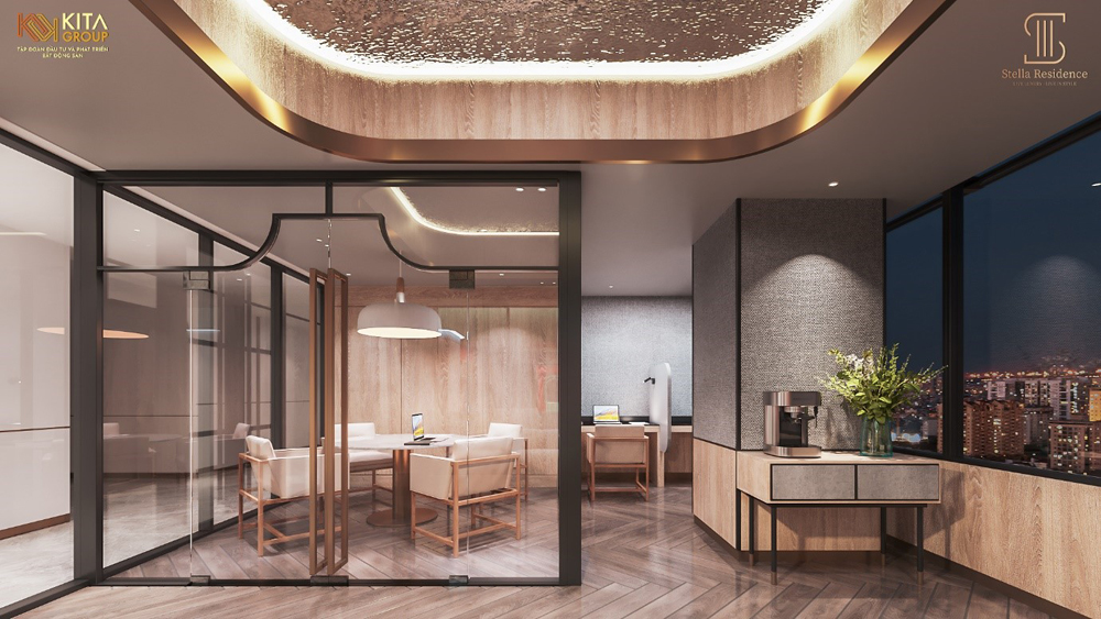 Không gian đọc sách được thiết kế theo phong cách hiện đại và sang trọng