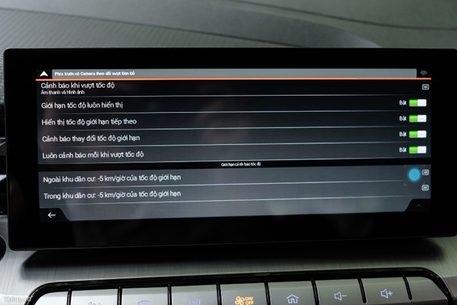 Tính năng cảnh báo tốc độ giới hạn có thể tuỳ chỉnh theo nhu cầu người lái