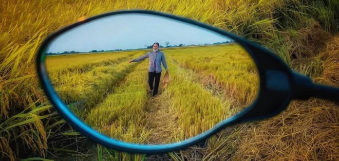 Bức hình chụp mẹ mình trên cánh đồng là tác phẩm Kiệt ưng ý nhất. Ảnh: Tuấn Kiệt