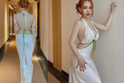 Thời trang - Váy khoe võng lưng yêu kiều của ái nữ nhà Minh Nhựa