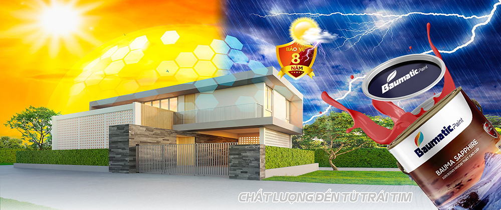 Hãng sơn baumatic với slogan "chất lượng đến từ trái tim"