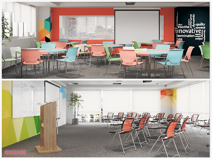 Phòng thực hành và phòng học dự kiến dành cho sinh viên học hệ liên kết đào tạo quốc tế và hệ chất lượng cao