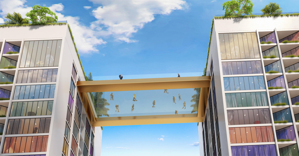 Cầu kính chân mây ở độ cao 100m