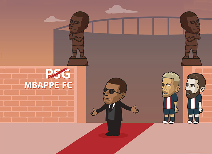 "Chủ tịch" Mbappe giận dỗi, Messi và Neymar run rẩy.