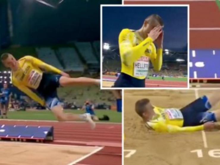 Thể thao - Choáng ngôi sao nhảy xa 3 bước thực hiện cú nhảy kỳ lạ