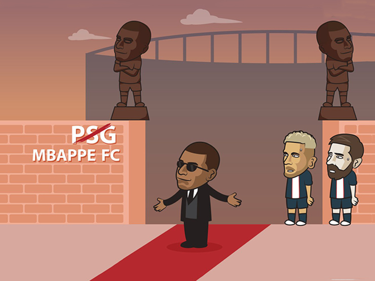 Ảnh chế: ”Chủ tịch” Mbappe giận dỗi khiến Messi, Neymar phải run rẩy