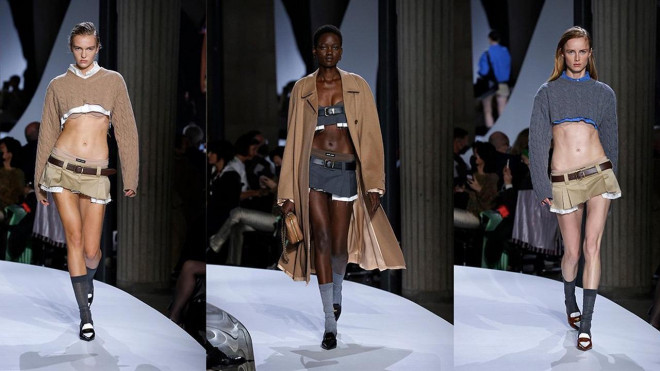 Miu Miu và chiếc váy Y2K cạp siêu trễ bắt trend.