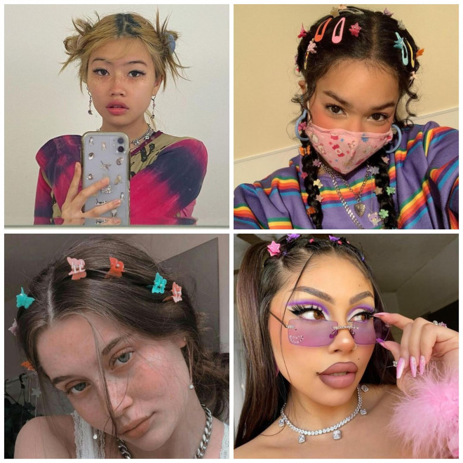 Kẹp tóc bươm bướm, trang sức lấp lánh