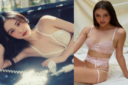 Giải trí - Vợ Tây của Bùi Tiến Dũng và dàn sao làm mẫu nội y gặp sự cố với "đồ bảo hộ"