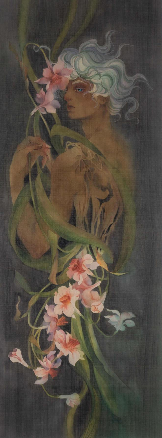 Họa sĩ trẻ vẽ tranh nude trên nền lụa mỏng - 5