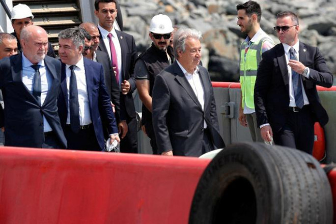 Tổng thư ký Antonio Guterres cho biết Liên Hiệp Quốc đang nỗ lực đưa thực phẩm và phân bón Nga ra thị trường thế giới. Ảnh: Reuters